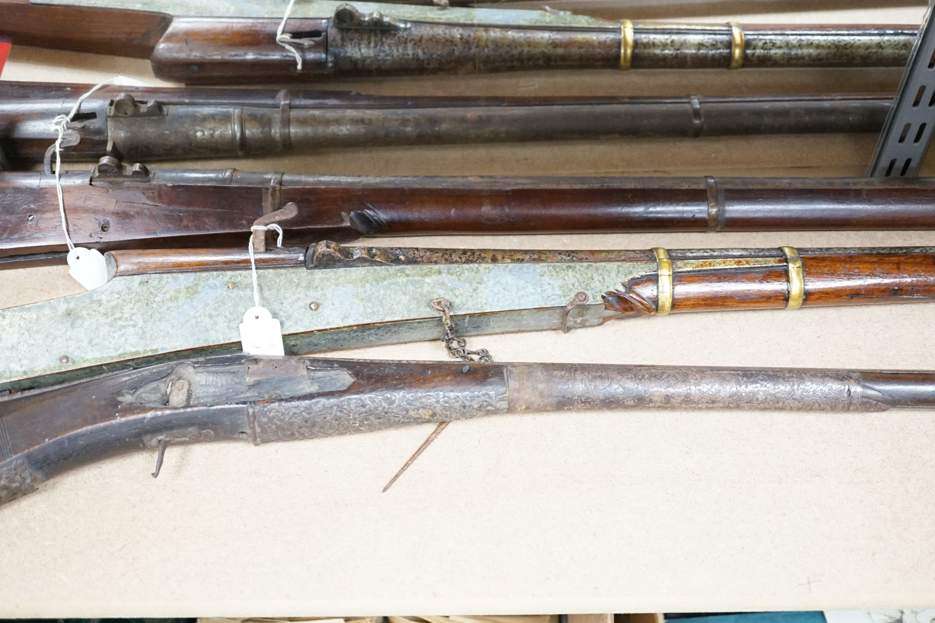 Three Indo-Persian match-lock rifles